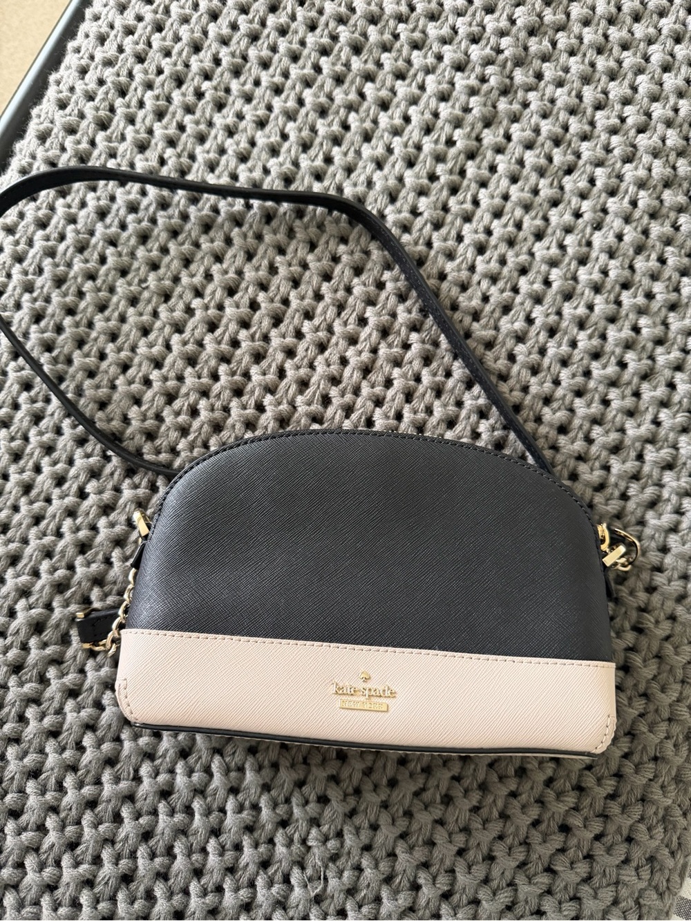 kate spade Black and Light Taupe Dome Crossbody Bag